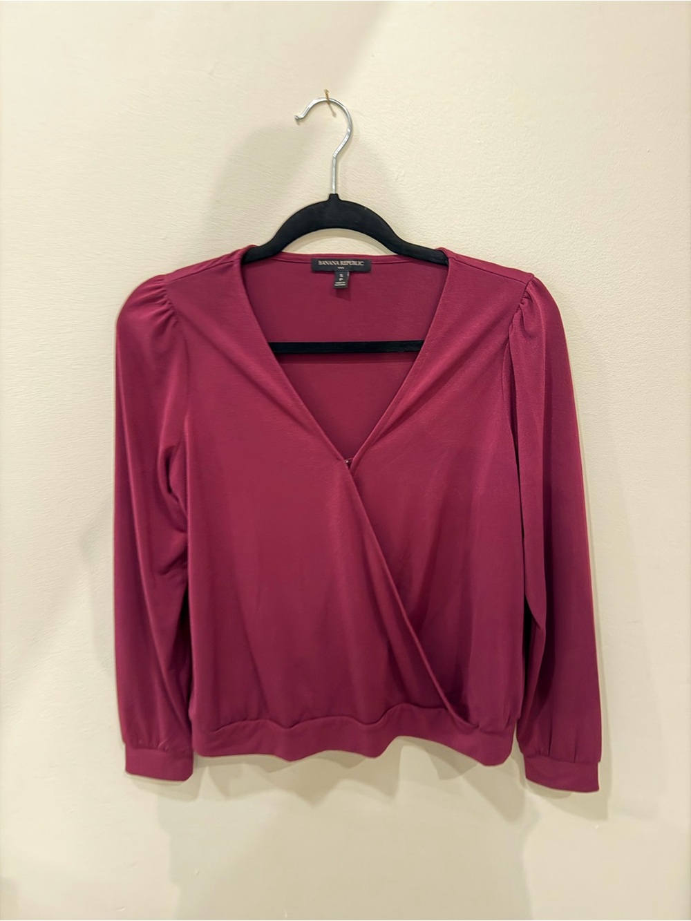 Banana Republic Rose-Mauve Surplice Long-Sleeve Top